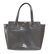 Kate Spade Grau Krokodilgeprägtes Leder Elissa Bristol Drive Tote Handtasche Tasche