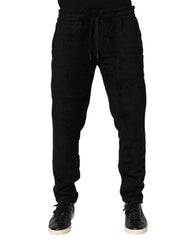 Dolce & Gabbana Schwarze Baumwolle Logo Herren Jogger Sweatpants Hose