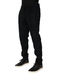 Dolce & Gabbana Schwarze Baumwolle Logo Herren Jogger Sweatpants Hose