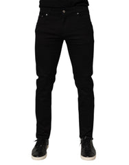 Dolce & Gabbana Schwarze Herren-Hose aus Baumwollmischung im Skinny Fit