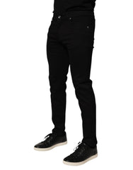 Dolce & Gabbana Schwarze Herren-Hose aus Baumwollmischung im Skinny Fit
