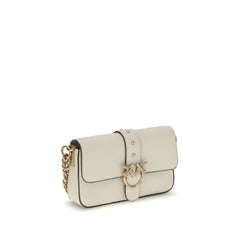 PINKO White Calf Leather Bos Taurus Shoulder Bag
