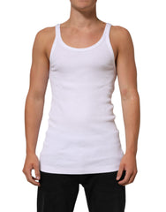 Dolce & Gabbana Weißes ärmelloses Rundhals-Tanktop T-Shirt