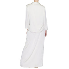 Sandro Ferrone Beiges langes Polyesterkleid