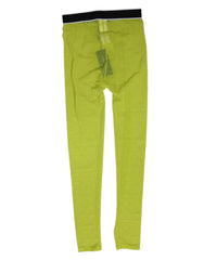 Dolce & Gabbana Neon Grüne Nylon Logo Spitzen Leggings Hosen Unterwäsche