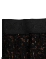 Dolce & Gabbana Schwarzer Slip mit DG-Logo aus Spitze