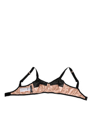 Dolce & Gabbana Beiger Seiden-BH mit Herzprint, ohne Bügel