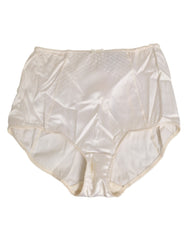 Dolce & Gabbana Off-White Seidene Höschen mit hoher Taille und Korsagen-Effekt