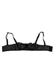 Dolce & Gabbana Schwarzer Floraler Balconette-BH mit Bügeln Unterwäsche
