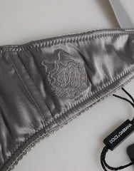 Dolce & Gabbana Grauer Seiden-Balconette-BH mit Bügel Unterwäsche