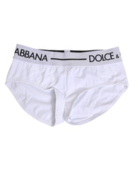Dolce & Gabbana Weiße Nylon-Shorts mit Logo-Bund Unterwäsche