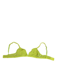 Dolce & Gabbana Gelb Grüne Nylon Soft-Cup Büstenhalter Unterwäsche