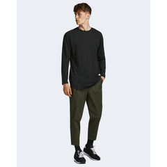 Jack Jones Langarmshirt aus schwarzer Baumwolle