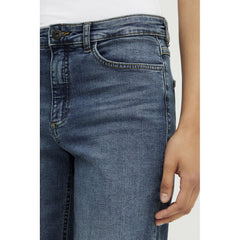 ICHI Blue Cotton Mom Jeans