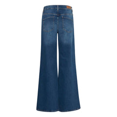 ICHI Blue Cotton Bootcut Jeans