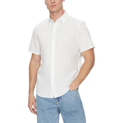Calvin Klein Weißes Bio-Baumwoll-Kurzarmhemd