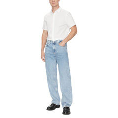 Calvin Klein Weißes Bio-Baumwoll-Kurzarmhemd