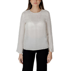 Armani Exchange Bluse aus cremefarbener Viskose