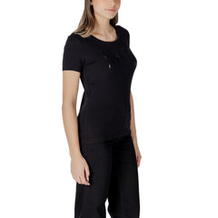 EA7 Emporio Armani Schwarzes Baumwoll-T-Shirt