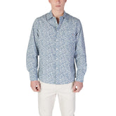 Replay Blauw Katoenen Overhemd Met Patroon