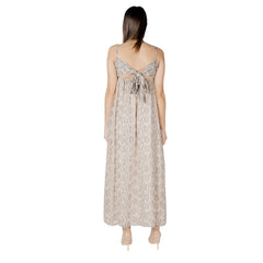 Only Beige recyceltes Polyester-Maxikleid