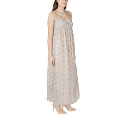Only Beige recyceltes Polyester-Maxikleid