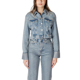Enkel Lichtblauwe Biologische Katoenen Denim Jas