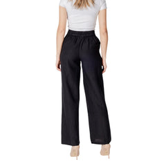 Vila Clothes schwarze Viskose-Schlaghose