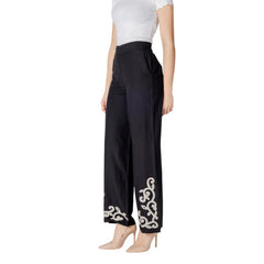 Vila Clothes schwarze Viskose-Schlaghose