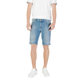 Jeckerson Light Blue Cotton Bermuda Shorts