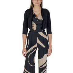 Rinascimento Black Polyester Sleeveless Jacket