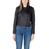 Blaue Black Polyamide Bikerjacke