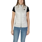 Blauer White ärmellose Polyamidjacke