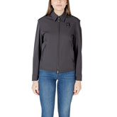 Blaue Black Polyamide Bikerjacke