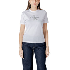 Calvin Klein Jeans Weißes Baumwoll-T-Shirt