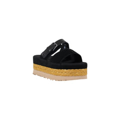 UGG Plateau-Sandalen aus schwarzem Wildleder