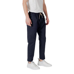 Gianni Lupo Blue Cotton Casual Pants