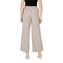Nur beige Viskose-Freizeithose