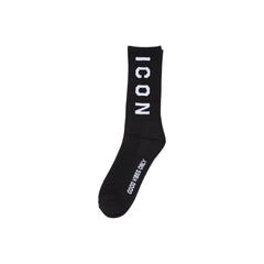 Icon Black Cotton Socks
