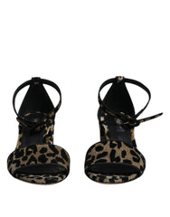 Dolce & Gabbana Gold Leopard Riemchensandalen