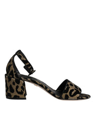 Dolce & Gabbana Gold Leopard Riemchensandalen
