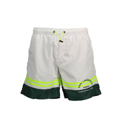 Karl Lagerfeld Bianco Polyester Herren-Badeshorts