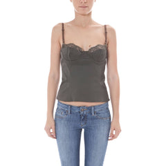 John Galliano Grünes Elastan Damen-Top