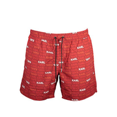 Karl Lagerfeld Roter Polyester Herren Badeshorts