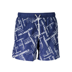 Karl Lagerfeld Blu Polyester Herren Badeshorts