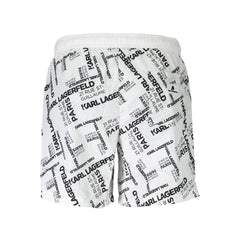 Karl Lagerfeld Bianco Polyester Herren-Badeshorts