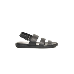 Cerruti 1881 Black Leather Men Sandal