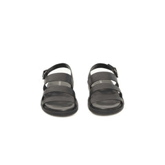 Cerruti 1881 Black Leather Men Sandal