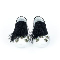 Mr&Mrs Italy Black Leather Women Slip-On Shoe