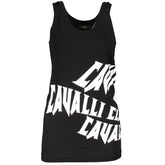 Cavalli Class Black Cotton Tank Top